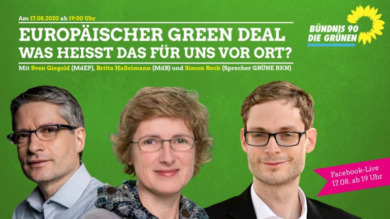 Digital und AnsprechBar –   „Green Deal“ mit Britta Hasselmann, Sven Giegold und Simon Rock